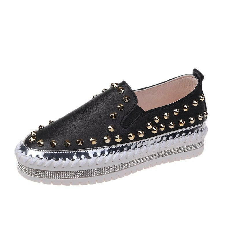 Fashion Rivet Shoes Flat Sneakers Women.