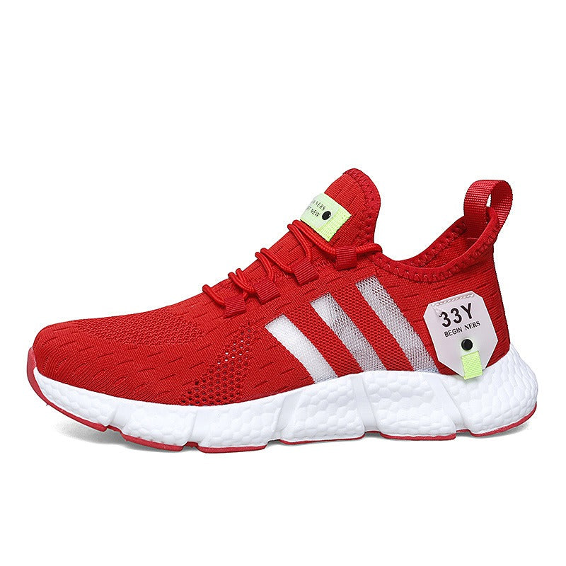 Flyknit breathable running shoes with lightweight mesh surface for men's casual shoes