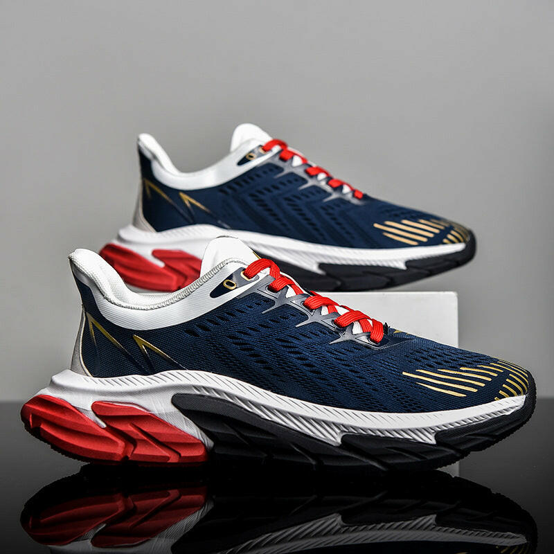 Flying Woven Mesh Breathable Sneakers Men Low Top.