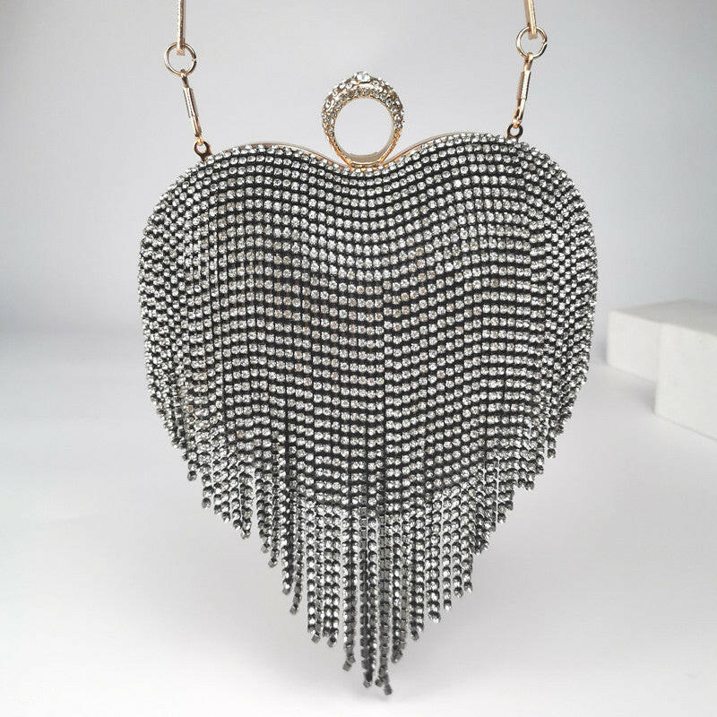 Women's Tassel Inlaid Diamond Handbag.