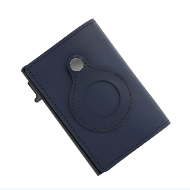 AirTag Wallet Anti Theft Bullet Card Bag Multi-functional Rfid Card Holder Men's Leather Slim Wallets For Airtag Air Tag Kashur Mart .