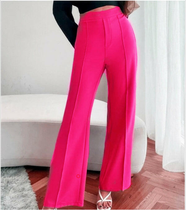Loose Straight Pants Women High Waist Casual Trousers.