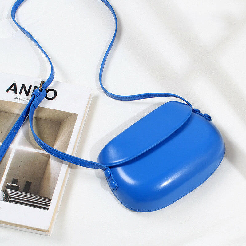 Candy Color Cute Shell Bag Ins Fashion Saddle Bags Women Shoulder Messenger Bag.