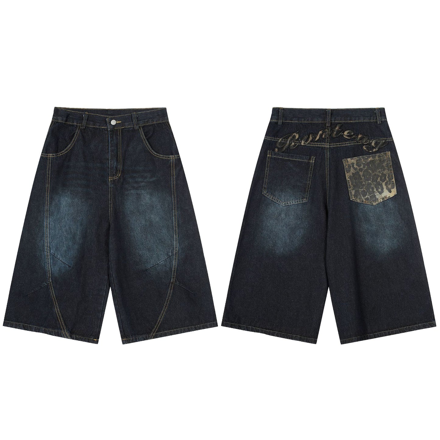 Street Style High-Street Personalized Denim Shorts