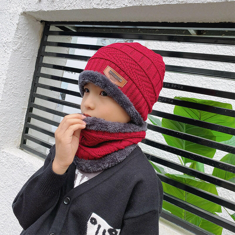 Winter Beanie Hat Scarf Set Warm Knit Hat Thick Fleece Lined Winter Hat Neck Warmer For Men Women.