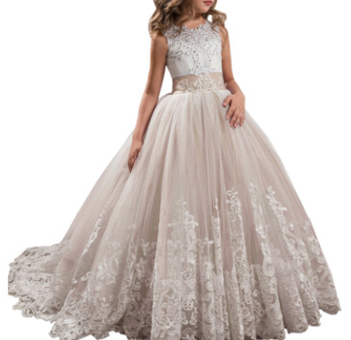 Europe And The United States New Children's Clothing Lace Wedding Dress.