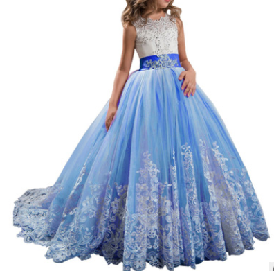 Europe And The United States New Children's Clothing Lace Wedding Dress.