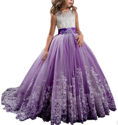 Europe And The United States New Children's Clothing Lace Wedding Dress.