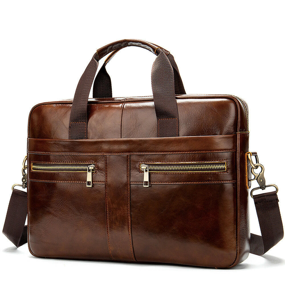 Business Leather Briefcase Men's Foreign Trade First Layer.
