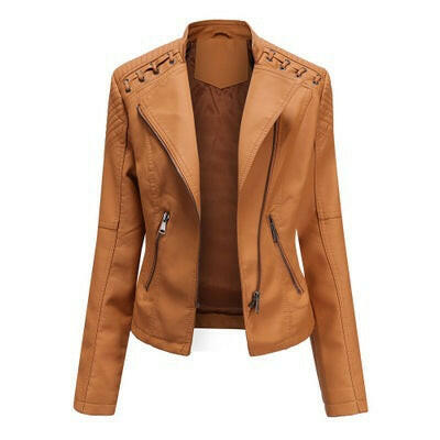 Women's Leather Jackets Women's Short Jackets Slim Thin Leather Jackets Ladies Motorcycle Suits Kashur Mart .