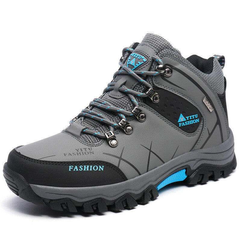 Men'S High-Top Hiking Shoes, Cross-Country Running Shoes, Outdoor Extra-Large Size Hiking Shoes.