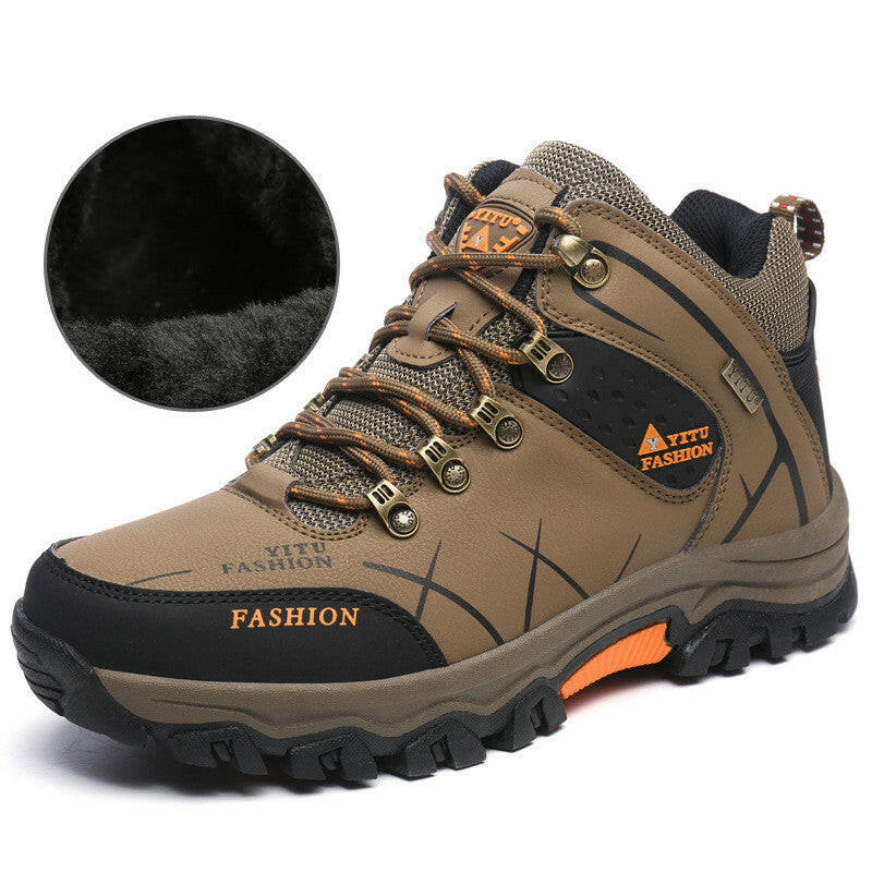 Men'S High-Top Hiking Shoes, Cross-Country Running Shoes, Outdoor Extra-Large Size Hiking Shoes.