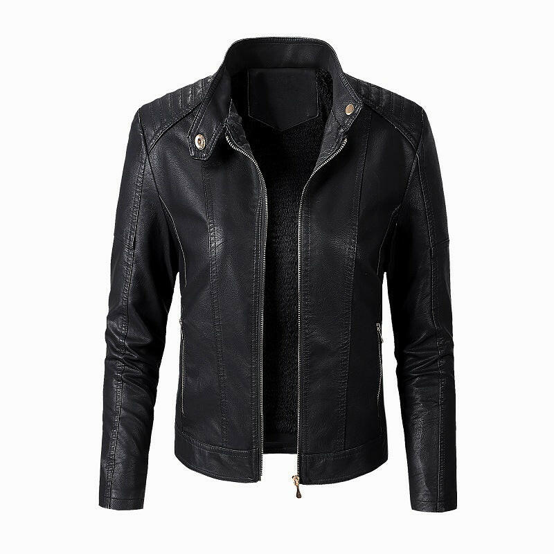 New Women's Leather Jackets Plus Velvet Jackets Fashion PU Ladies Leather Jackets Kashur Mart .