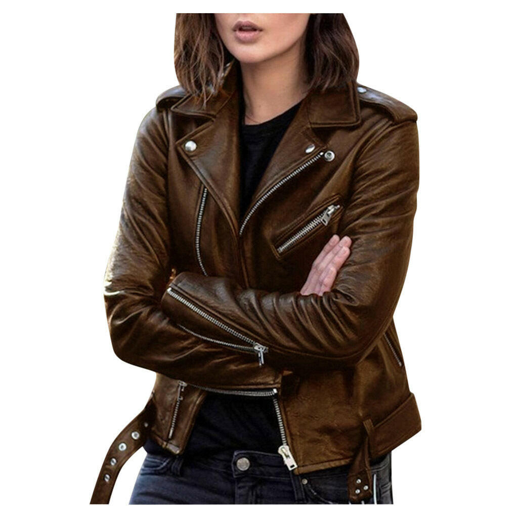 Zip leather jacket Kashur Mart .