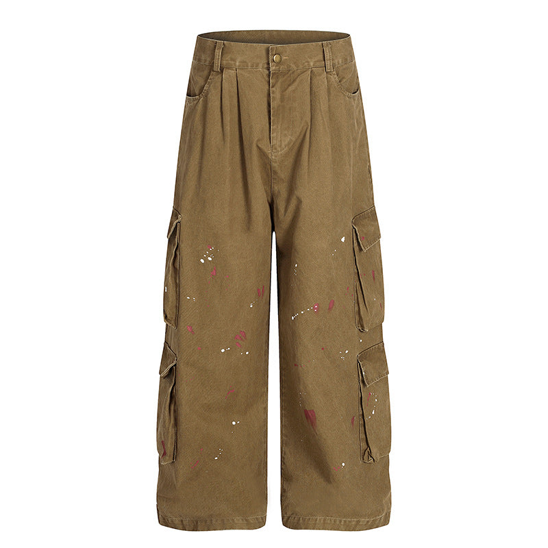 Splash ink workwear jeans for men and women