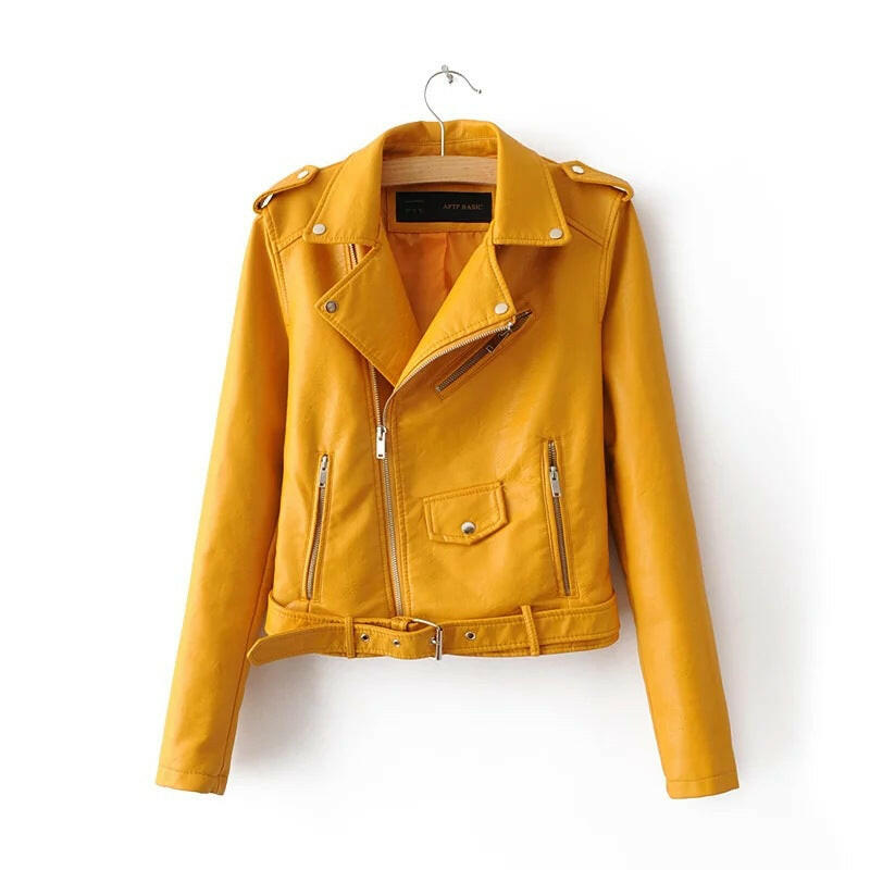 autumn and winter women's clothing coat Korean version of the Korean version of women's leather jacket fashion women's clothing wholesale Kashur Mart .