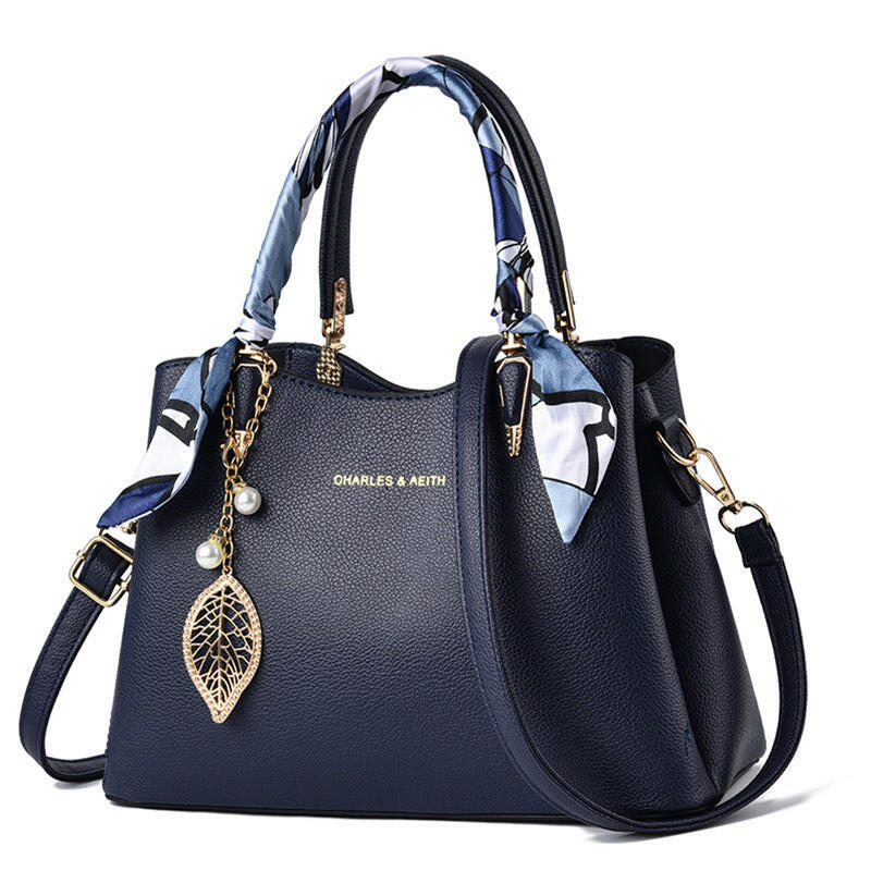 Women's Shoulder Bag With Leaf Pendant Fashion Silk Scarf Handbag Kashur Mart .