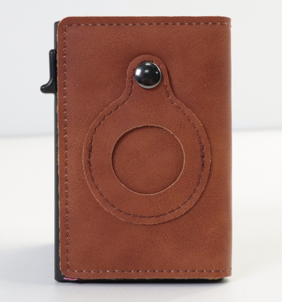 AirTag Wallet Anti Theft Bullet Card Bag Multi-functional Rfid Card Holder Men's Leather Slim Wallets For Airtag Air Tag Kashur Mart .