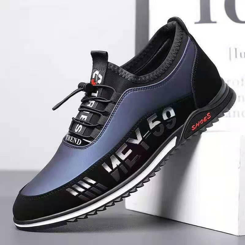 Letter Print Sneakers Men No Tie Outdoor Running Sports Shoes.