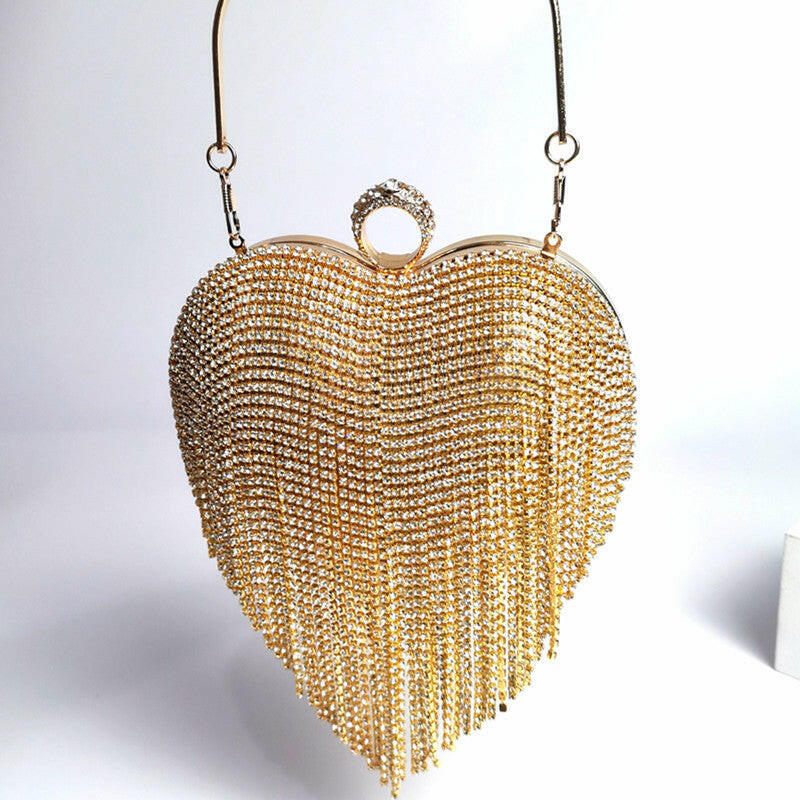 Women's Tassel Inlaid Diamond Handbag.