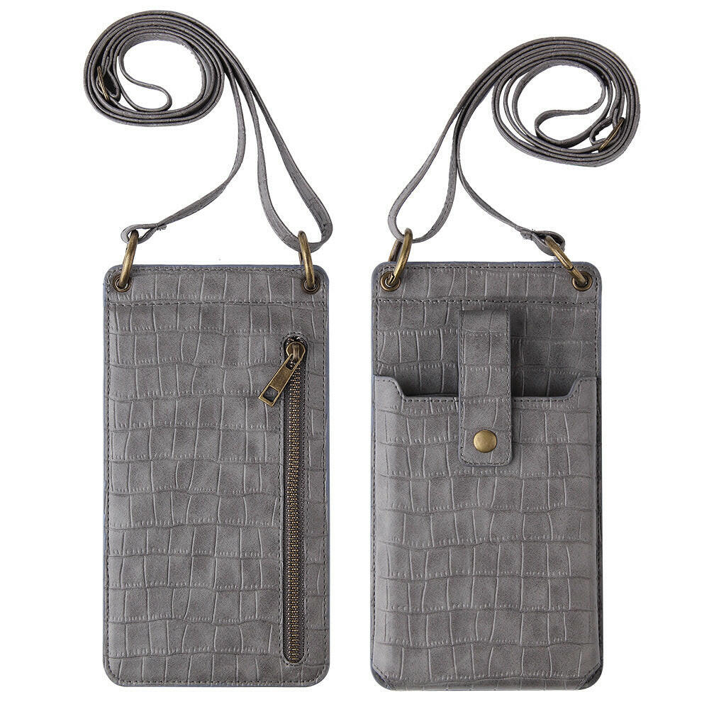 Multi-function Crossbody Bags For Mobile Phone Crocodile-pattern Wallet Card Holder.