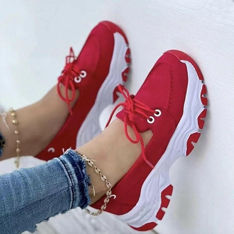 Lace-up Sneakers For Women Running Walking Sports Chunky Shoes.