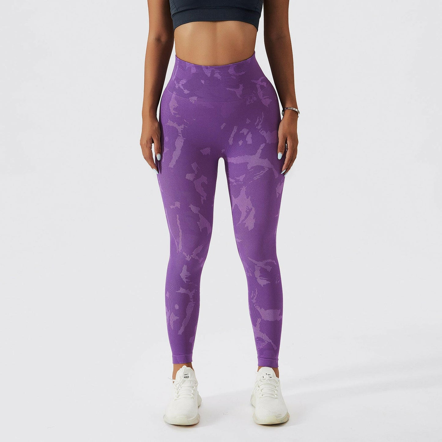 Camouflage Peach Hip Raise Fitness Pants Women's Quick-drying.