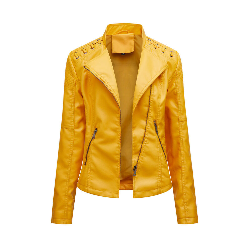 Women's Leather Jackets Women's Short Jackets Slim Thin Leather Jackets Ladies Motorcycle Suits Kashur Mart .