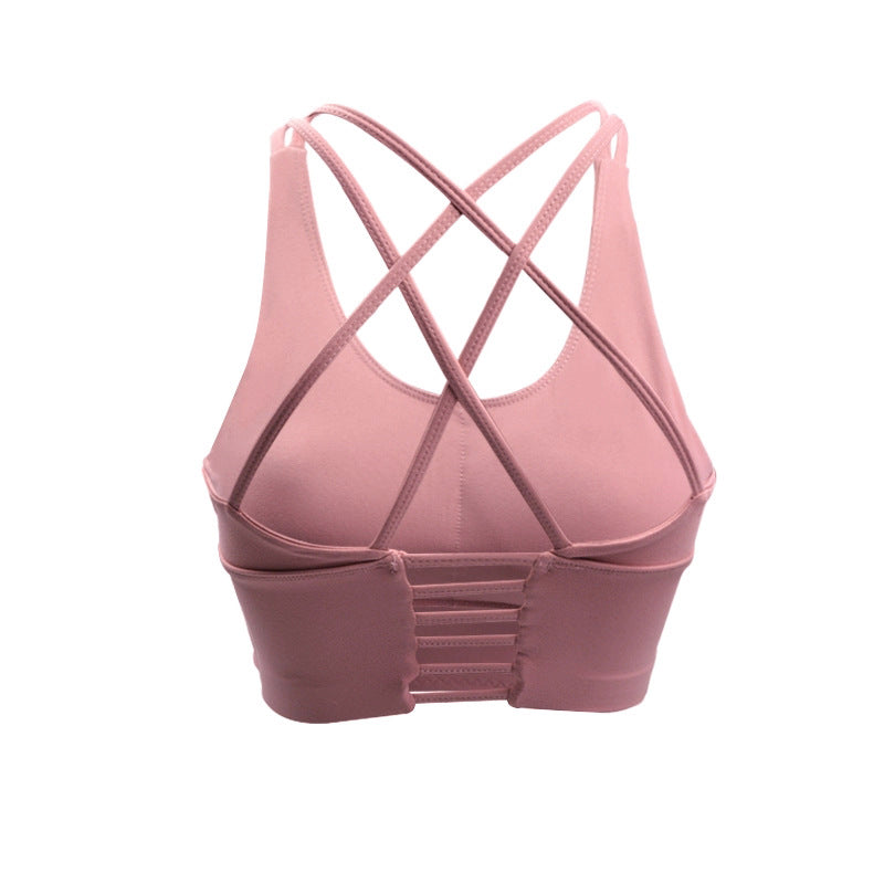 Yoga vest-style fitness bra.