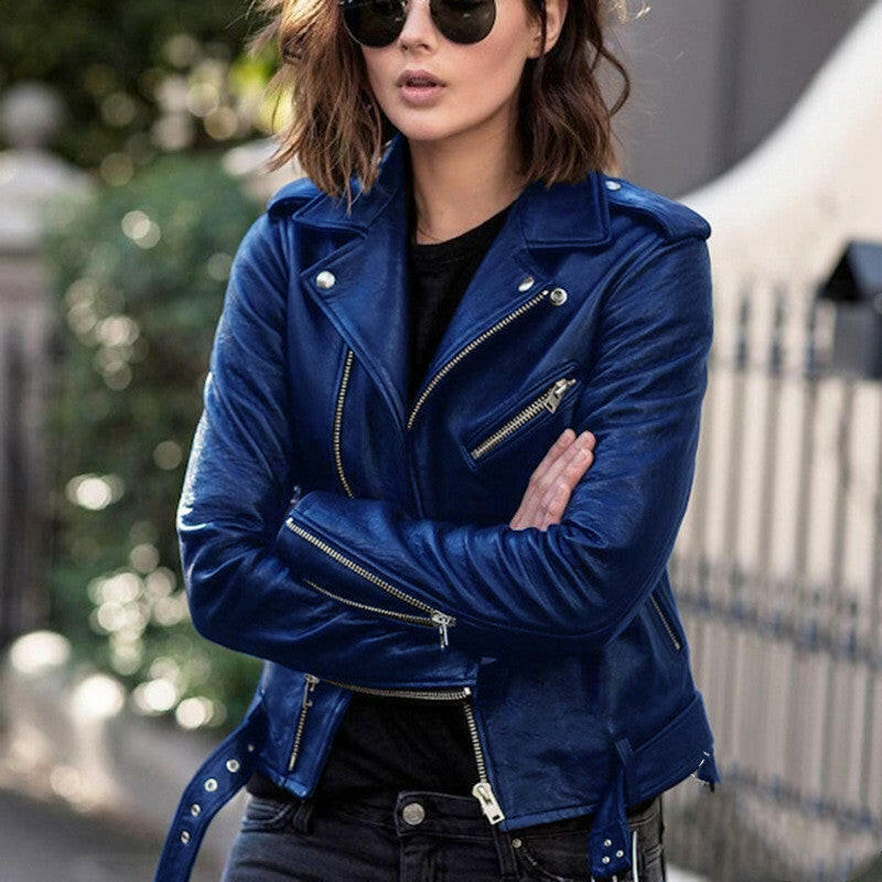 Zip leather jacket Kashur Mart .