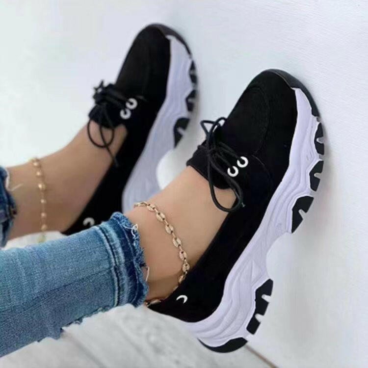 Lace-up Sneakers For Women Running Walking Sports Chunky Shoes.
