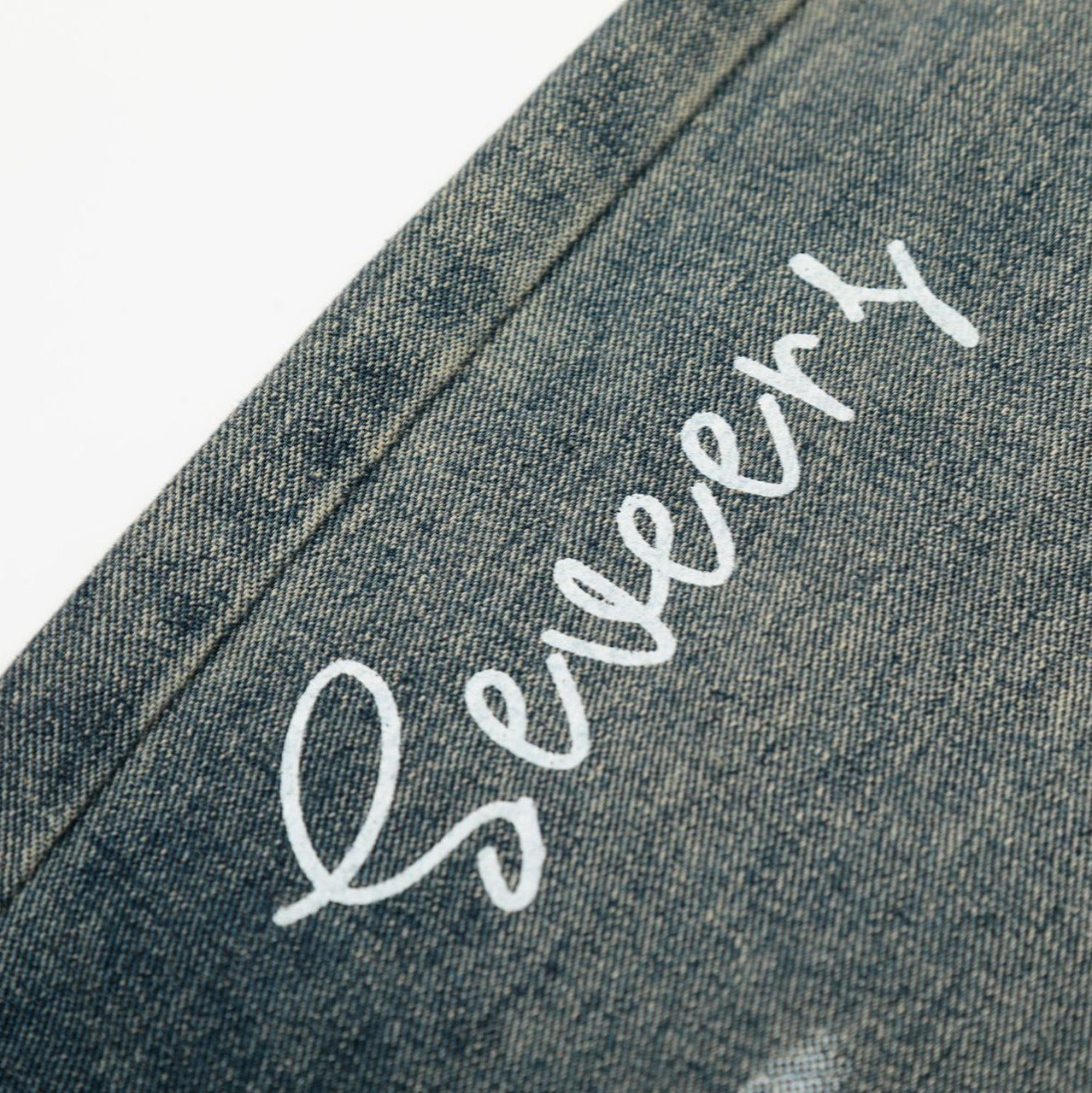 Street Style High-Street Unique Pattern Design Denim Long Pants
