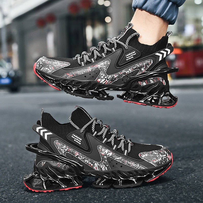 New Men's Shoes Summer Breathable Flyknit Sneakers Youth Blade Running Large Size Trendy Shoes
