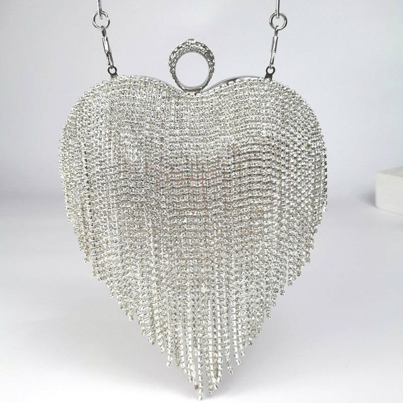 Women's Tassel Inlaid Diamond Handbag.