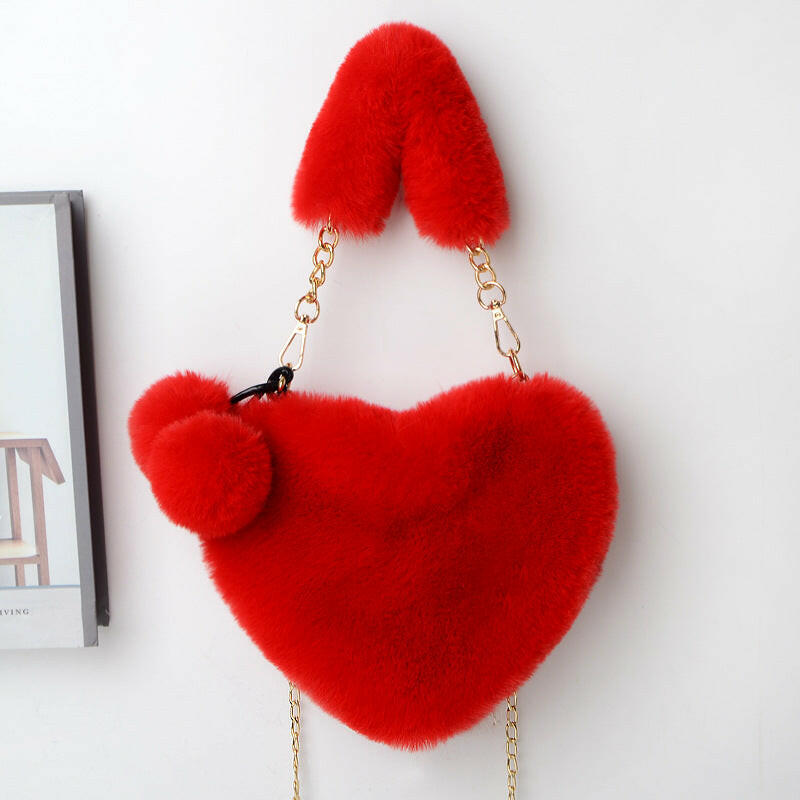 Love Bags Soft Plush Handbags Women Valentine's Day Party Bag Kashur Mart .