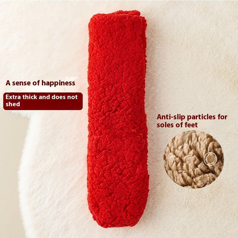 Winter Floor Socks Velvet Thicken Warm Coral Velvet Cute Socks Japanese-style Home Footwear Non-slip Socks New Year Gifts Winter Gadgets.
