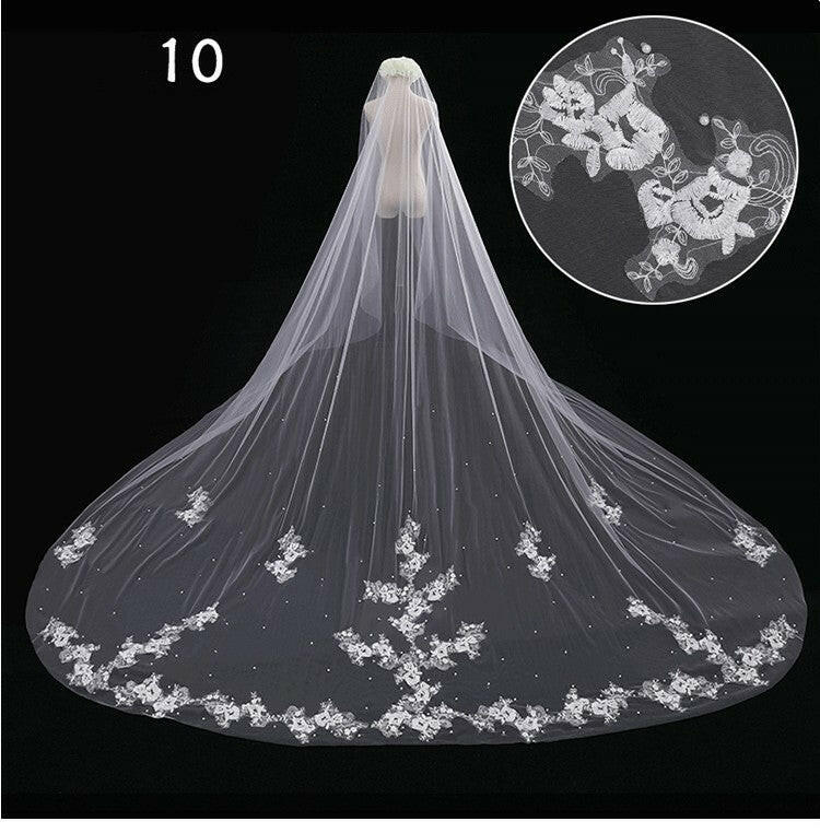 Bridal Wedding Dress Long Tail Luxury Super Fairy Wedding Veil.