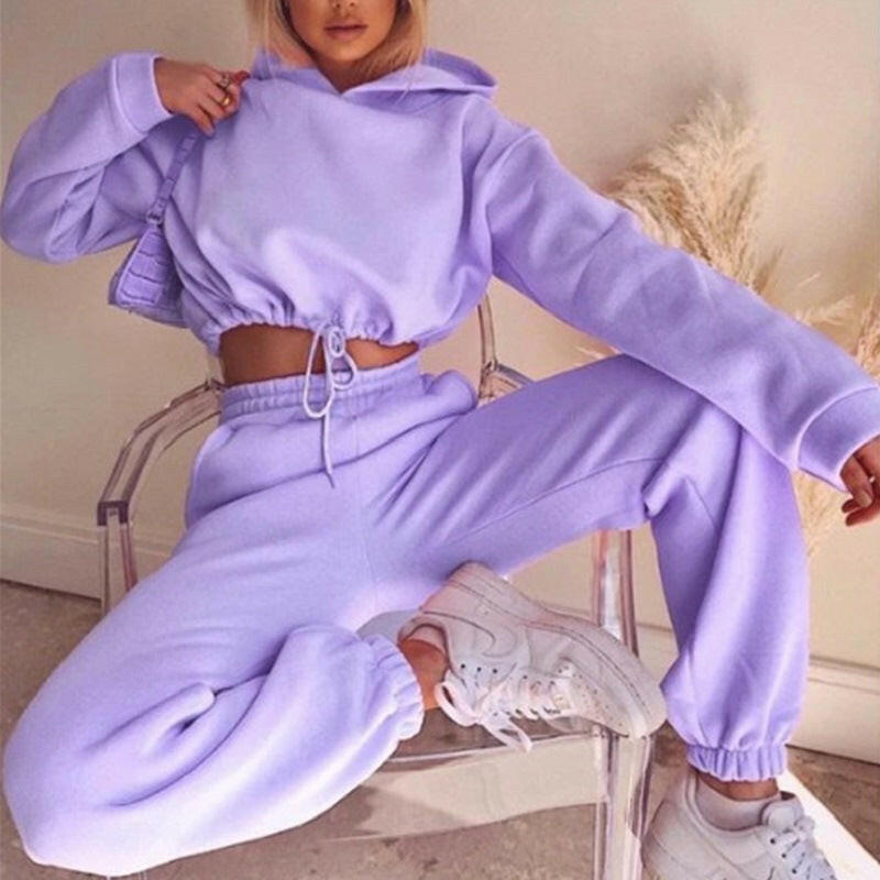 Jogging Suits For Women 2 Piece Sweatsuits Tracksuits Sexy Long Sleeve HoodieCasual Fitness Sportswear.