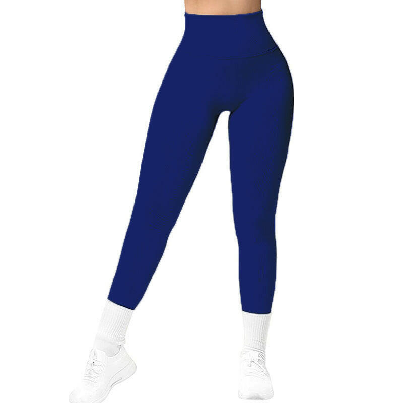 High Waist Seamless Leggings Threaded Knitted Fitness Pants Solid Women's Slimming Sports Yoga Pants Elastic Running Sport Leggings.