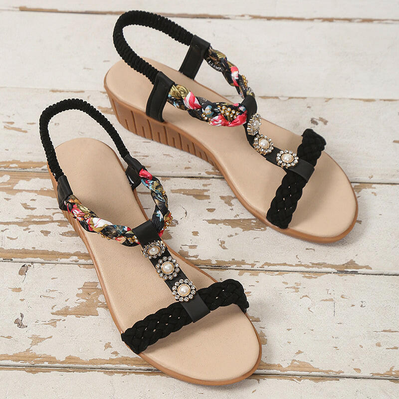 Bohemian Braided Sandals Summer Beach Shoes Women.