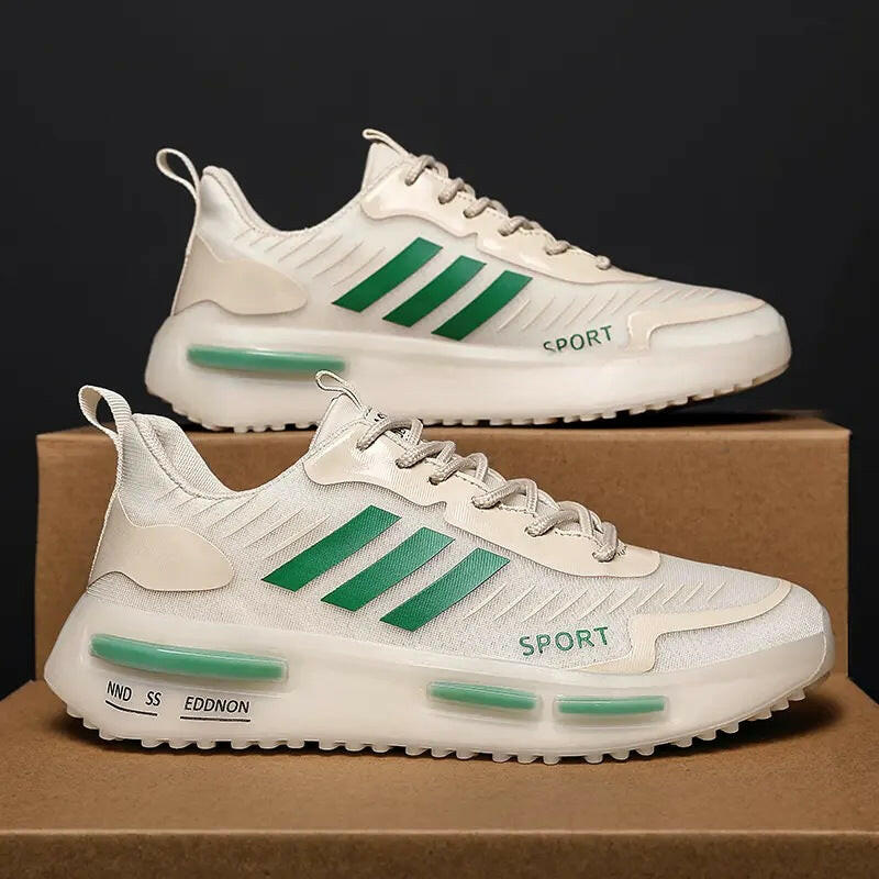 Air Cushion Sports Shoes Men Lace-up Sports Sneakers Outdoor Breathable Casual Shoes Walking.