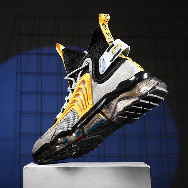 Men's Shoes High Top Shoes Thick Soled Breathable Casual Shoes.