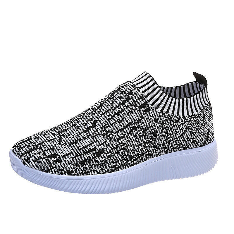 Stripe Knit Sock Shoes Flats Sneakers Running Walking Loafers.
