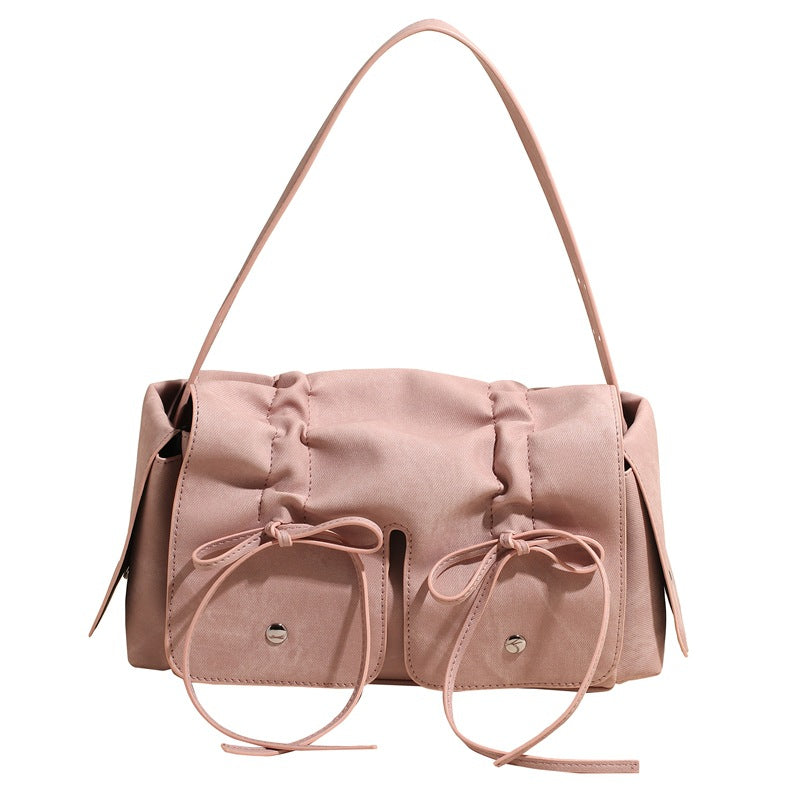 Square Bow Sewing Hand Messenger Bag.