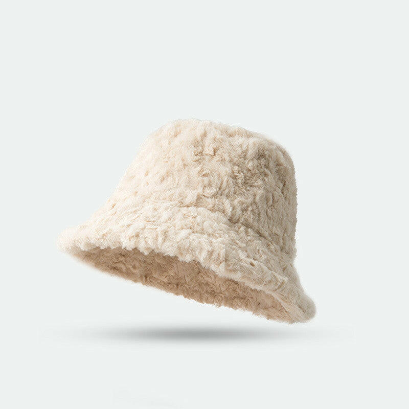 Lambswool Fisherman Hat Winter Warm Fashionable Solid Color Hats For Women.