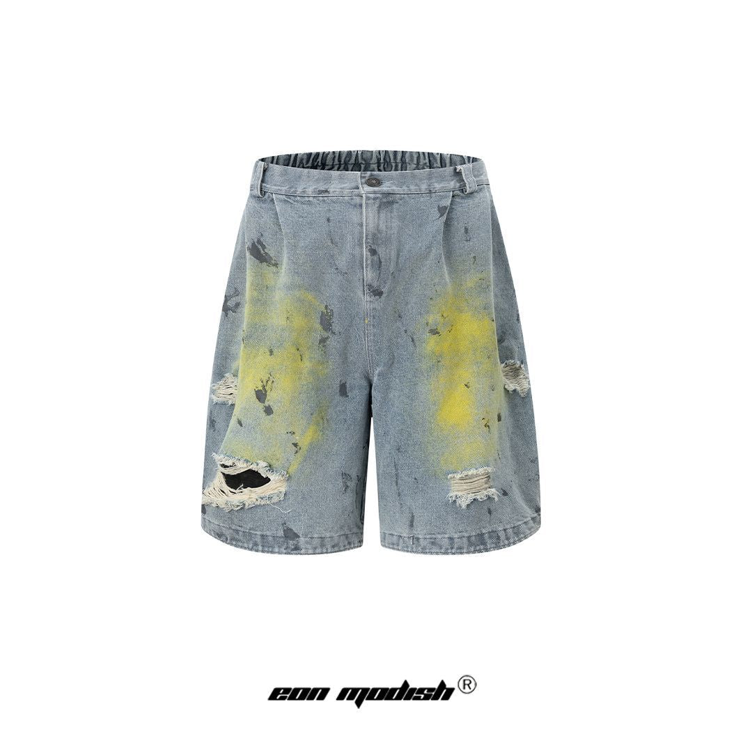 Street Style High-Street Personalized Denim Shorts