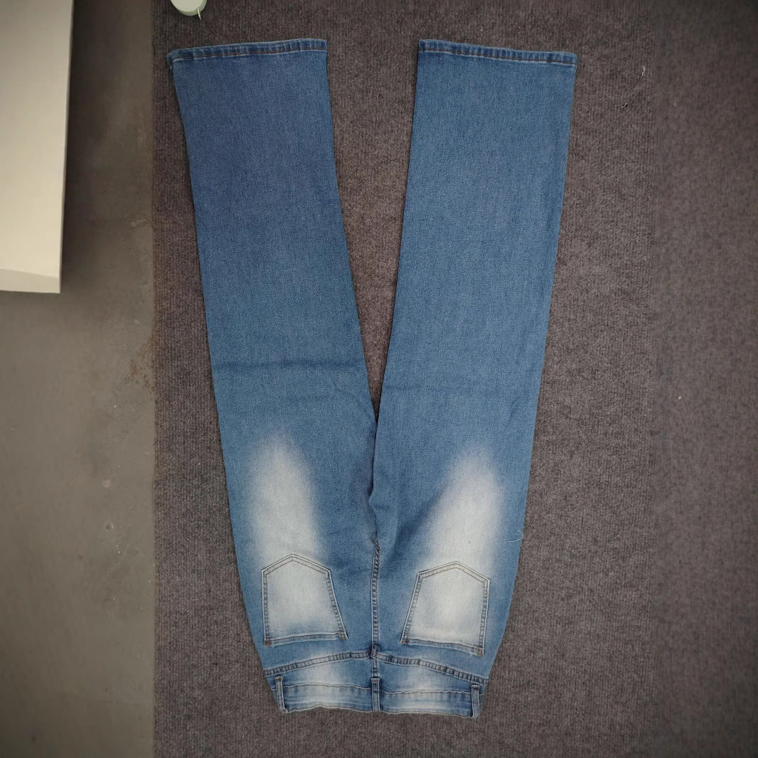 High waisted wide leg versatile loose casual denim pants