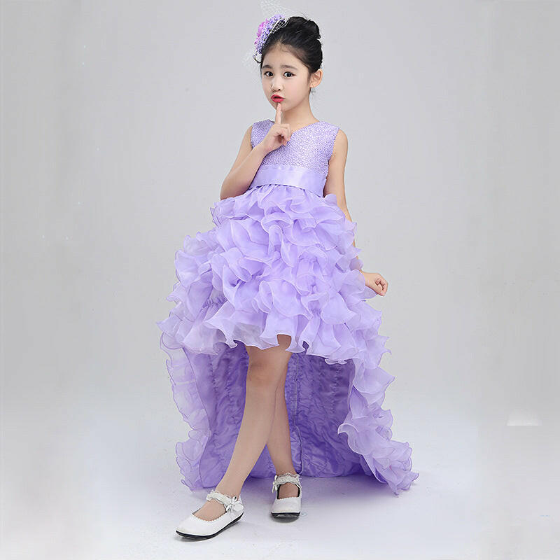 Girls dress wedding flower girl dress skirt child Princess Dress Costume skirt tail 888 piano.