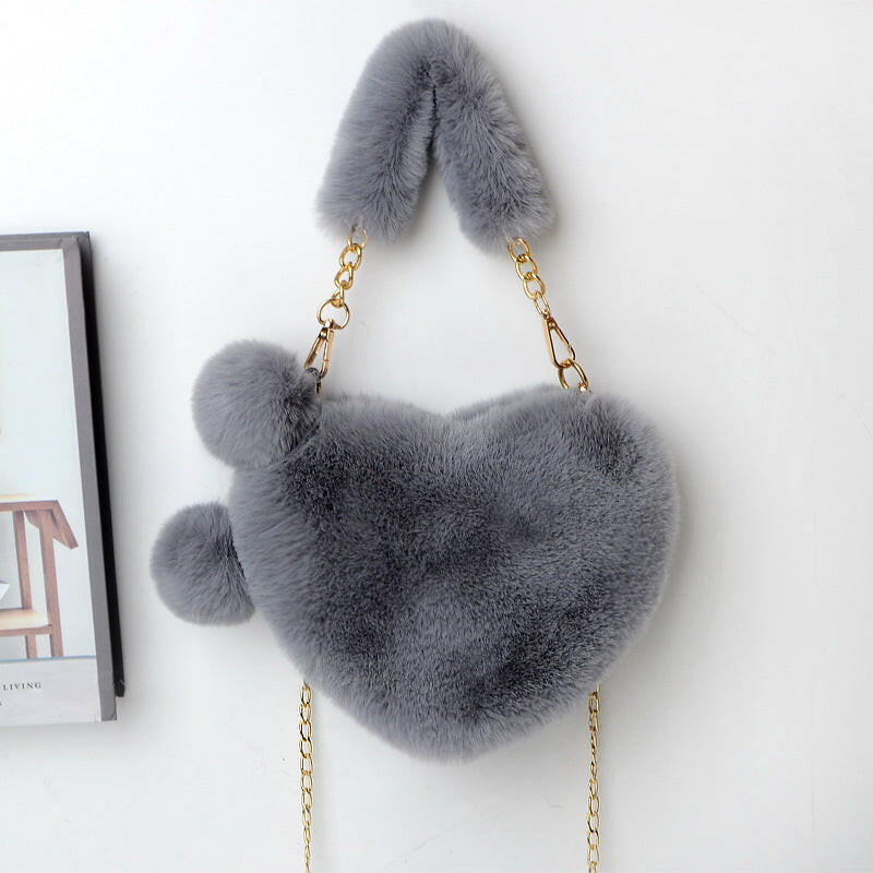 Love Bags Soft Plush Handbags Women Valentine's Day Party Bag Kashur Mart .