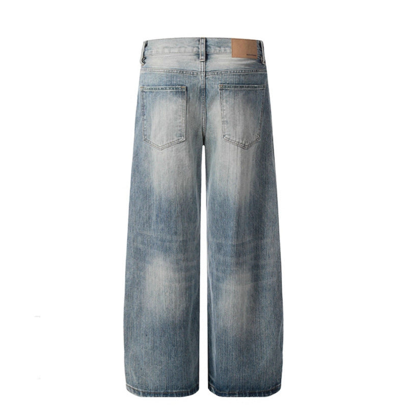 Washed bamboo bent jeans